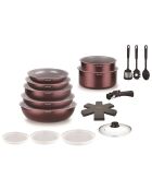 Batterie de cuisine Amovible induction prune - 18 pièces