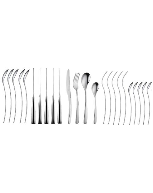 Ménagère en acier inoxydable grise - 24 pièces