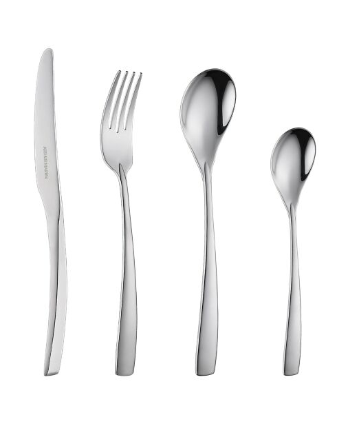 Ménagère en acier inoxydable grise - 24 pièces