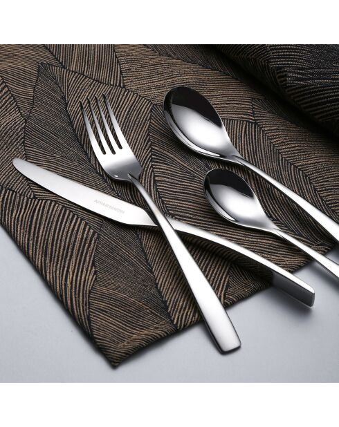 Ménagère en acier inoxydable grise - 24 pièces