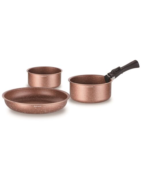 Batterie de cuisine Amovible induction terracota - 18 pièces