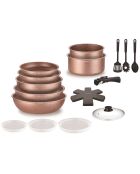 Batterie de cuisine Amovible induction terracota - 18 pièces