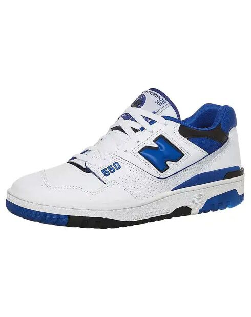 Sneakers 550 in pelle bianca/blu
