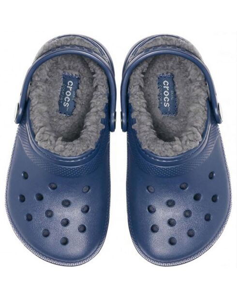 Zuecos con piel de ángel azul marino