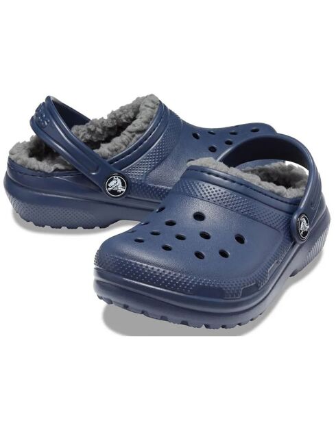 Zuecos con piel de ángel azul marino