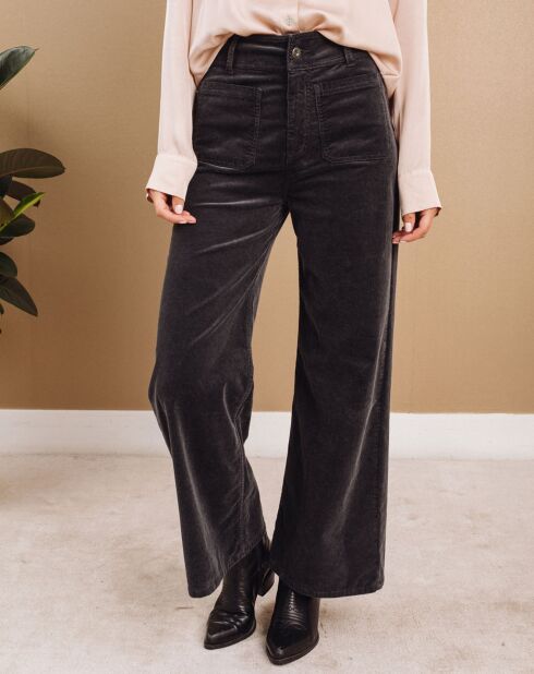 Pantalon jupe-culotte Cloé bitume