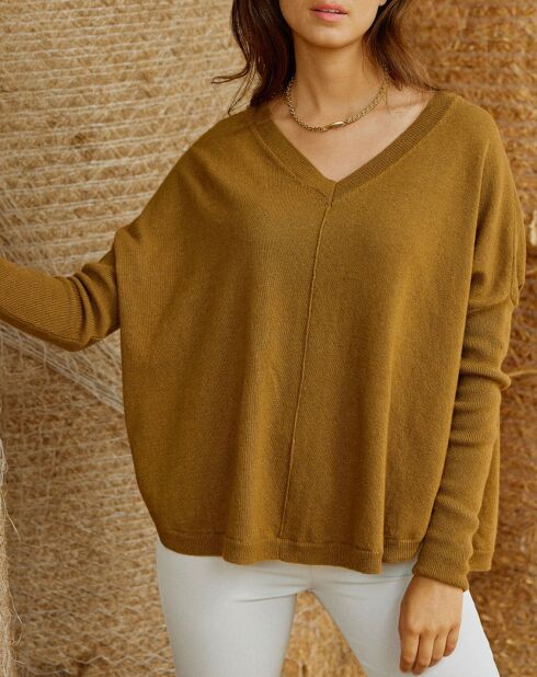 Pull en Laine & Cachemire mélangés Naos olive