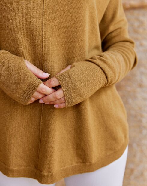 Pull en Laine & Cachemire mélangés Naos olive