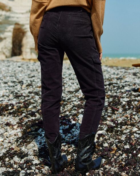 Pantalon en Velours Cargo noir