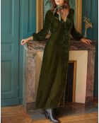 Robe en Velours Solo verte