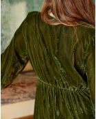 Robe en Velours Solo verte