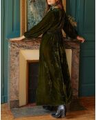 Robe en Velours Solo verte