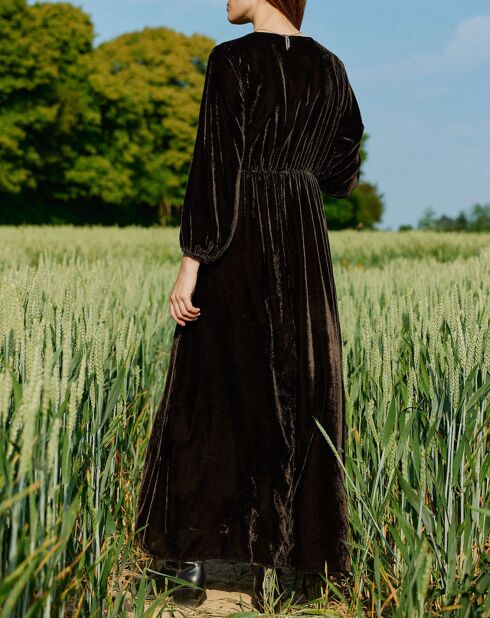Robe en Velours Solo café