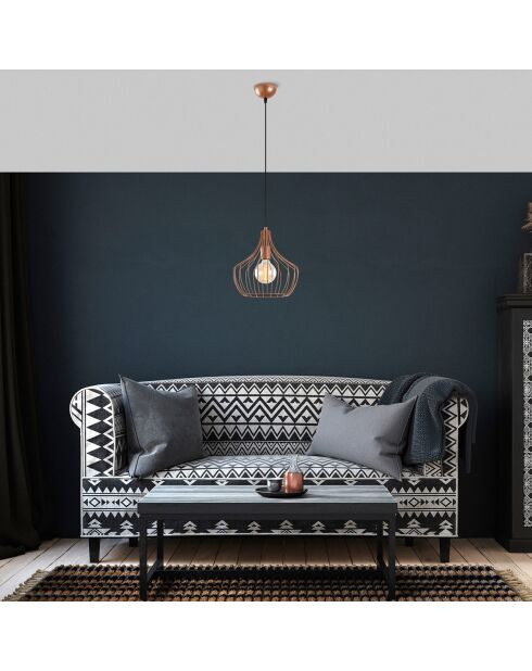 Lustre Mézopotamya cuivre - D.27x126 cm