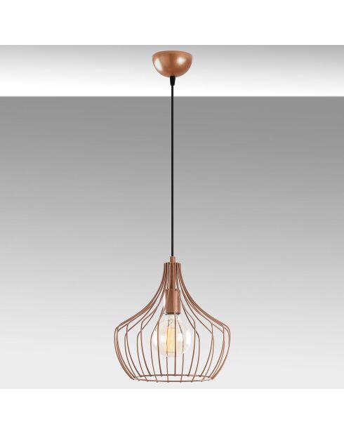 Lustre Mézopotamya cuivre - D.27x126 cm