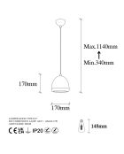 Lustre Mugo ancien - D.17x34-114 cm