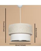 Lustre Corbeu  blanc/crème - 30x20x75 cm