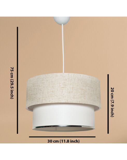 Lámpara Corbeu blanco/crema - 30x20x75 cm