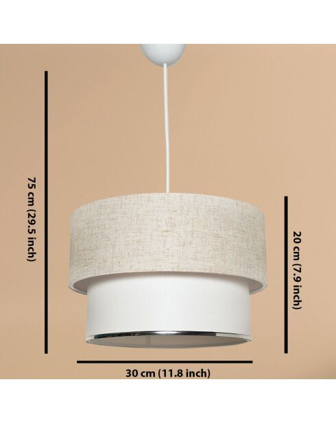 Lustre Corbeu  blanc/crème - 30x20x75 cm