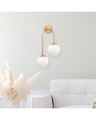 Lampada da parete gioiello in oro brillante - 30x55x15 cm