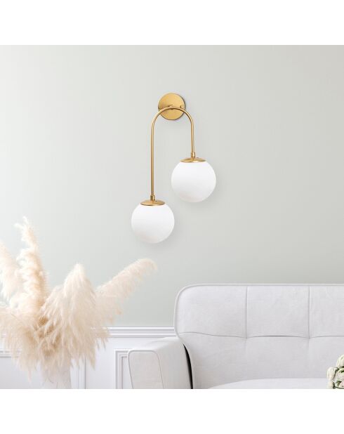 Lampada da parete gioiello in oro brillante - 30x55x15 cm