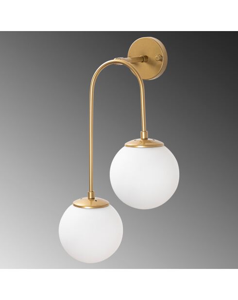 Lampada da parete gioiello in oro brillante - 30x55x15 cm