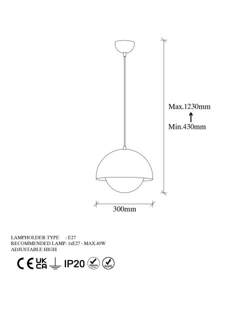 Lustre Camgoz doré - 30x30x108 cm
