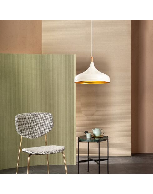Saglam Kronleuchter gold/weiß - D. 36x28x124 cm