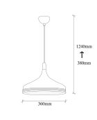 Lustre Saglam doré/blanc - D. 36x28x124 cm