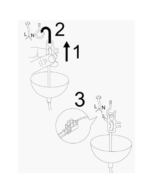 Lustre Saglam doré/blanc - D. 36x28x124 cm