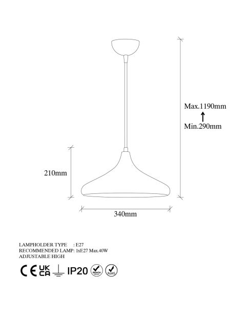 Lámpara multicolor Barek - 34x34x119 cm