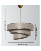 Lustre Couper doré/beige - 40x40x30/70 cm
