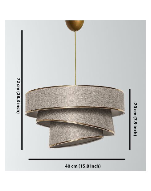 Lustre Couper doré/beige - 40x40x30/70 cm