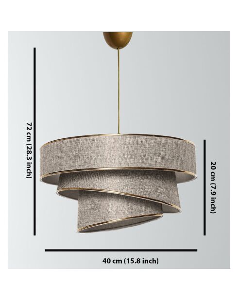 Lustre Couper doré/beige - 40x40x30/70 cm