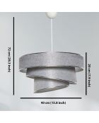 Lustre Couper  gris argenté - 40x40x72 cm