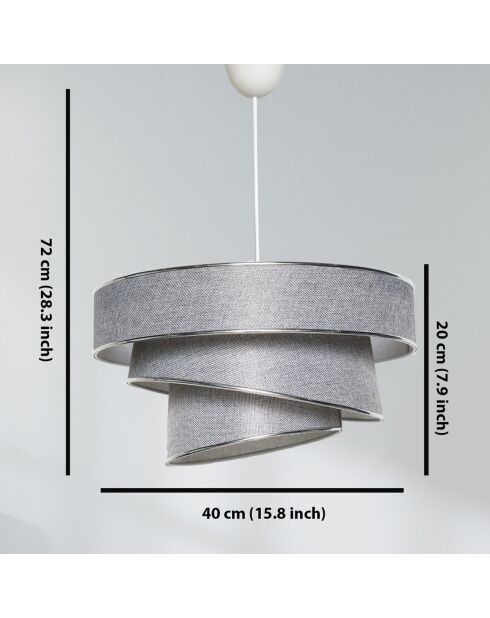 Lustre Couper  gris argenté - 40x40x72 cm