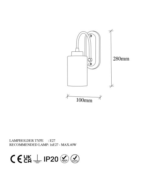 Hemikilo goldene Wandlampe - 10x21x28 cm