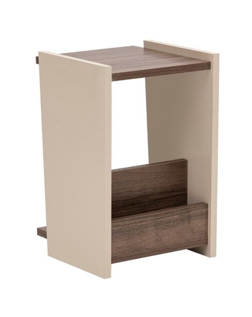 Table d'appoint Clark noyer/beige - 31.6x31x48 cm
