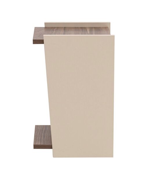 Table d'appoint Clark noyer/beige - 31.6x31x48 cm