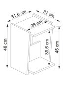 Table d'appoint Clark noyer/beige - 31.6x31x48 cm