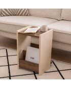 Table d'appoint Clark noyer/beige - 31.6x31x48 cm