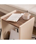 Table d'appoint Clark noyer/beige - 31.6x31x48 cm