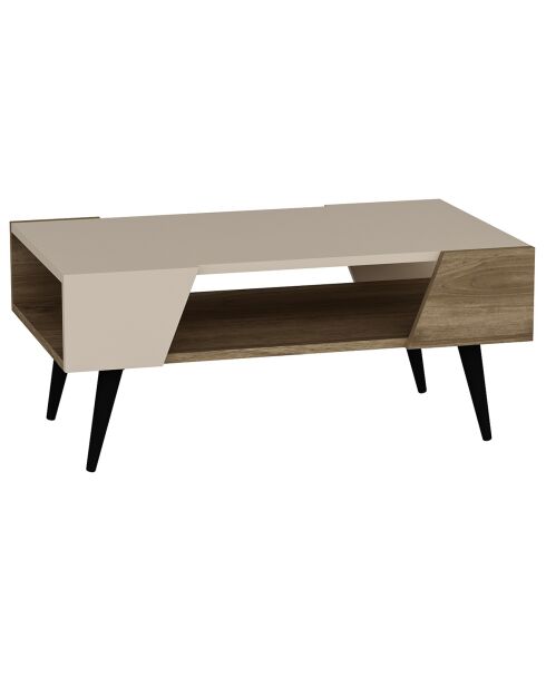 Table basse Clark noyer/beige - 90x53.6x38 cm