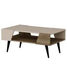 Table basse Clark noyer/beige - 90x53.6x38 cm