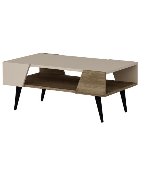 Table basse Clark noyer/beige - 90x53.6x38 cm
