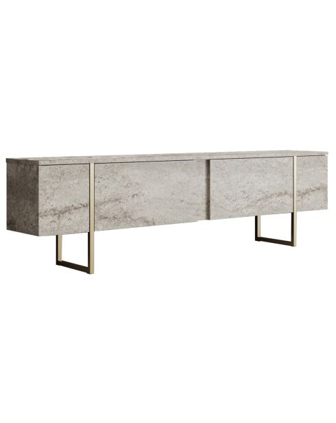 Meuble TV Luxe travertin/doré - 180x30x50 cm