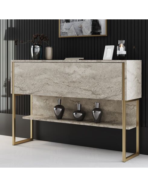 Console Luxe travertin/doré - 120x80x30 cm