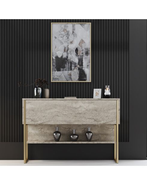 Console Luxe travertin/doré - 120x80x30 cm