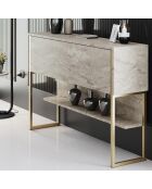 Console Luxe travertin/doré - 120x80x30 cm