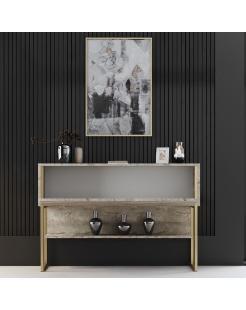 Console Luxe travertin/doré - 120x80x30 cm